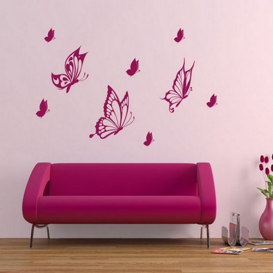 Трафареты бабочек для стен