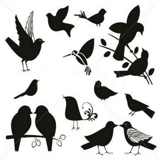 Наклейка - Набор певчих птичек