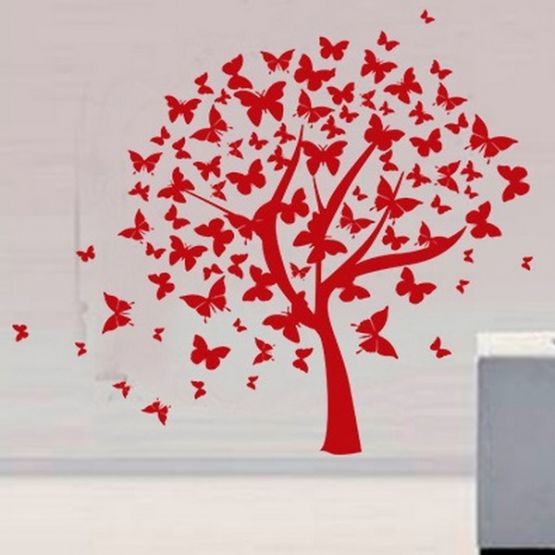 Наклейка Дерево из бабочек на стену