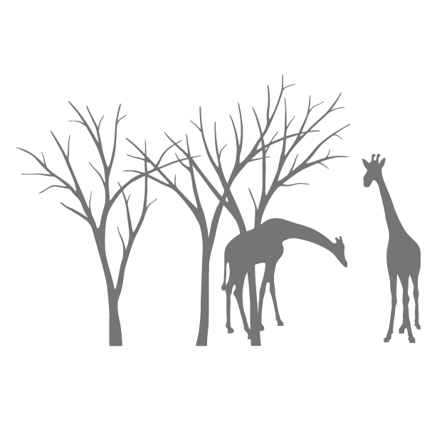 Трафарет Деревья и жирафы