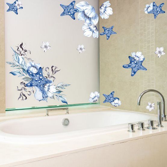 Морские звезды и цветы для ванной