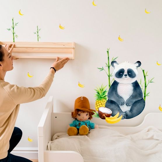 Панда и фрукты на стену